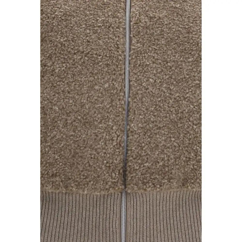 Herno Beige Wool Oves Aries Cardigan