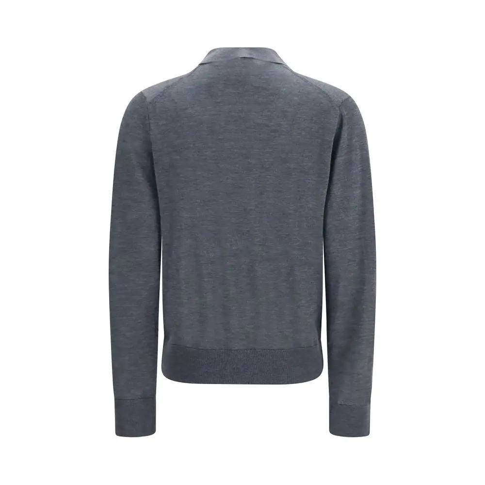 Loulou De Saison Gray Cashmere Polo Shirt