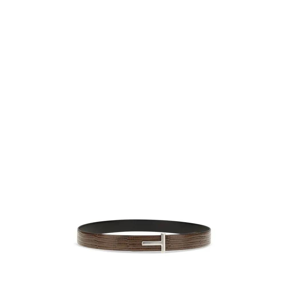 Tom Ford Brown Calf Leather Bos Taurus Belt