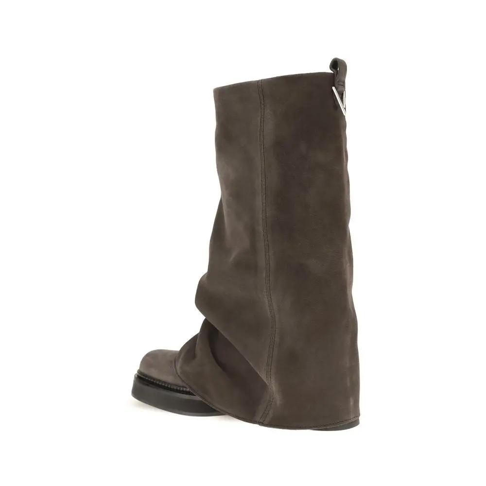 The Attico Brown Calf Leather Bos Taurus Boots