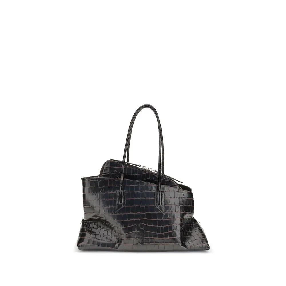 The Attico Black Calf Leather Bos Taurus Shoulder Bag