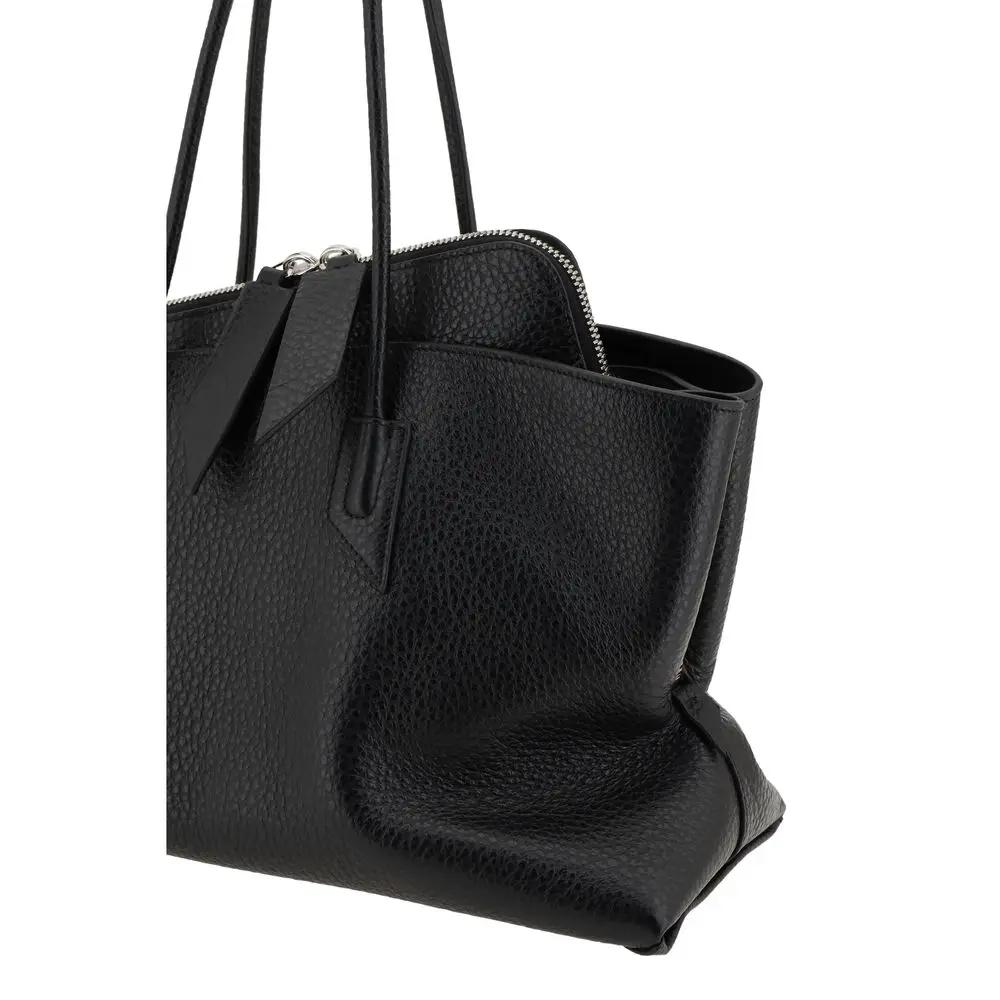 Sac bandoulière Attico Bos Taurus en cuir de veau noir