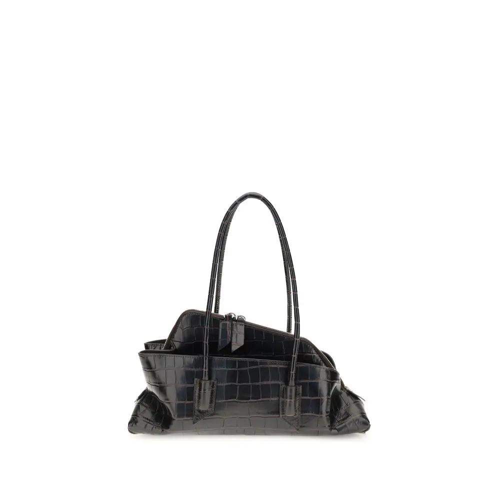 Sac bandoulière Attico Bos Taurus en cuir de veau noir