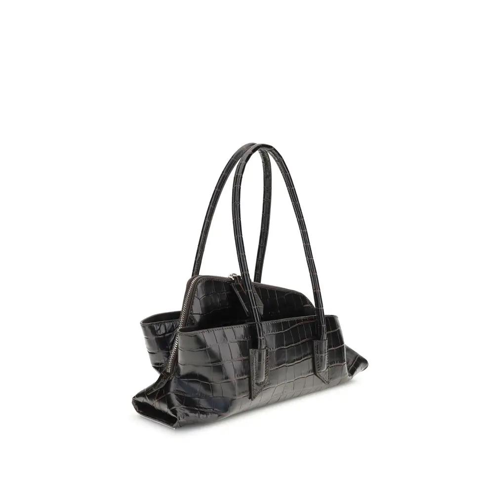 Sac bandoulière Attico Bos Taurus en cuir de veau noir