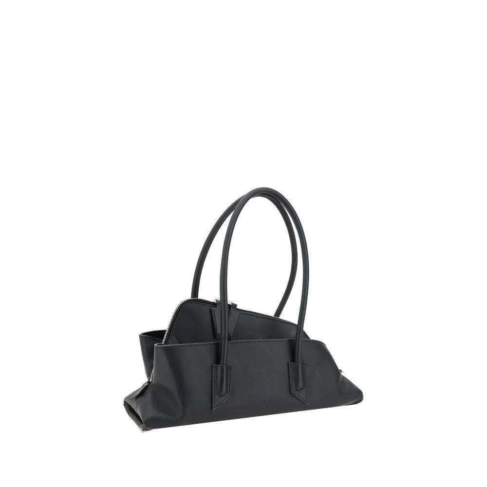 Sac bandoulière Attico Bos Taurus en cuir de veau noir