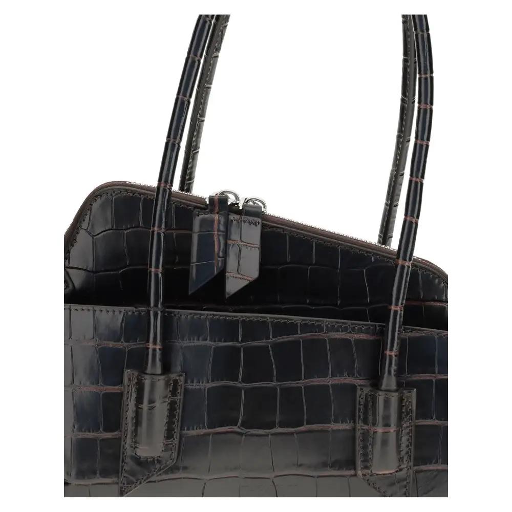 Sac bandoulière Attico Bos Taurus en cuir de veau noir