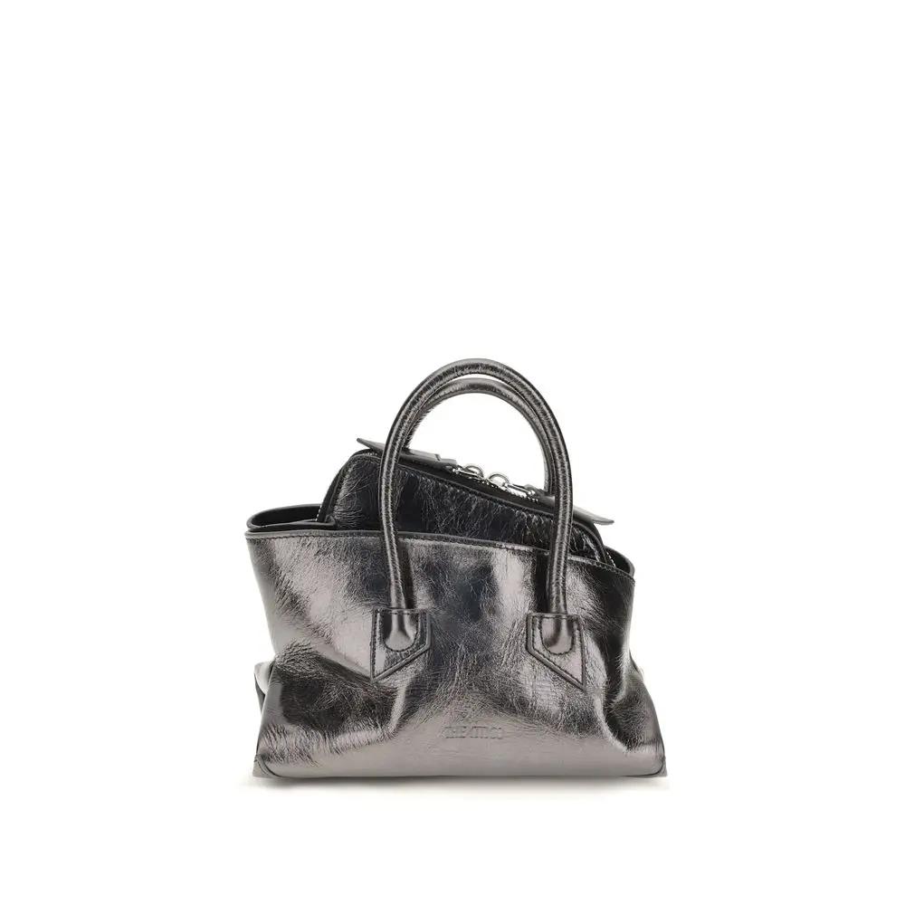 The Attico Gray Calf Leather Bos Taurus Handbag