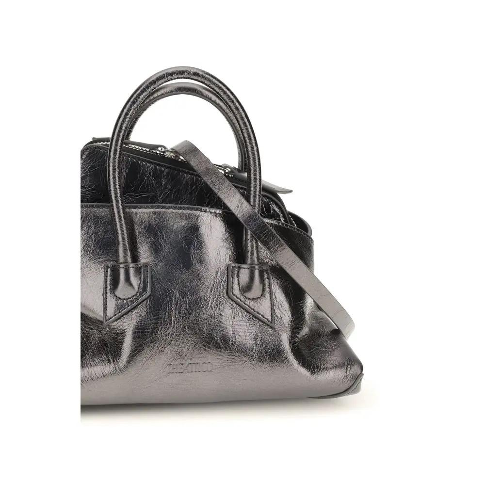 The Attico Gray Calf Leather Bos Taurus Handbag