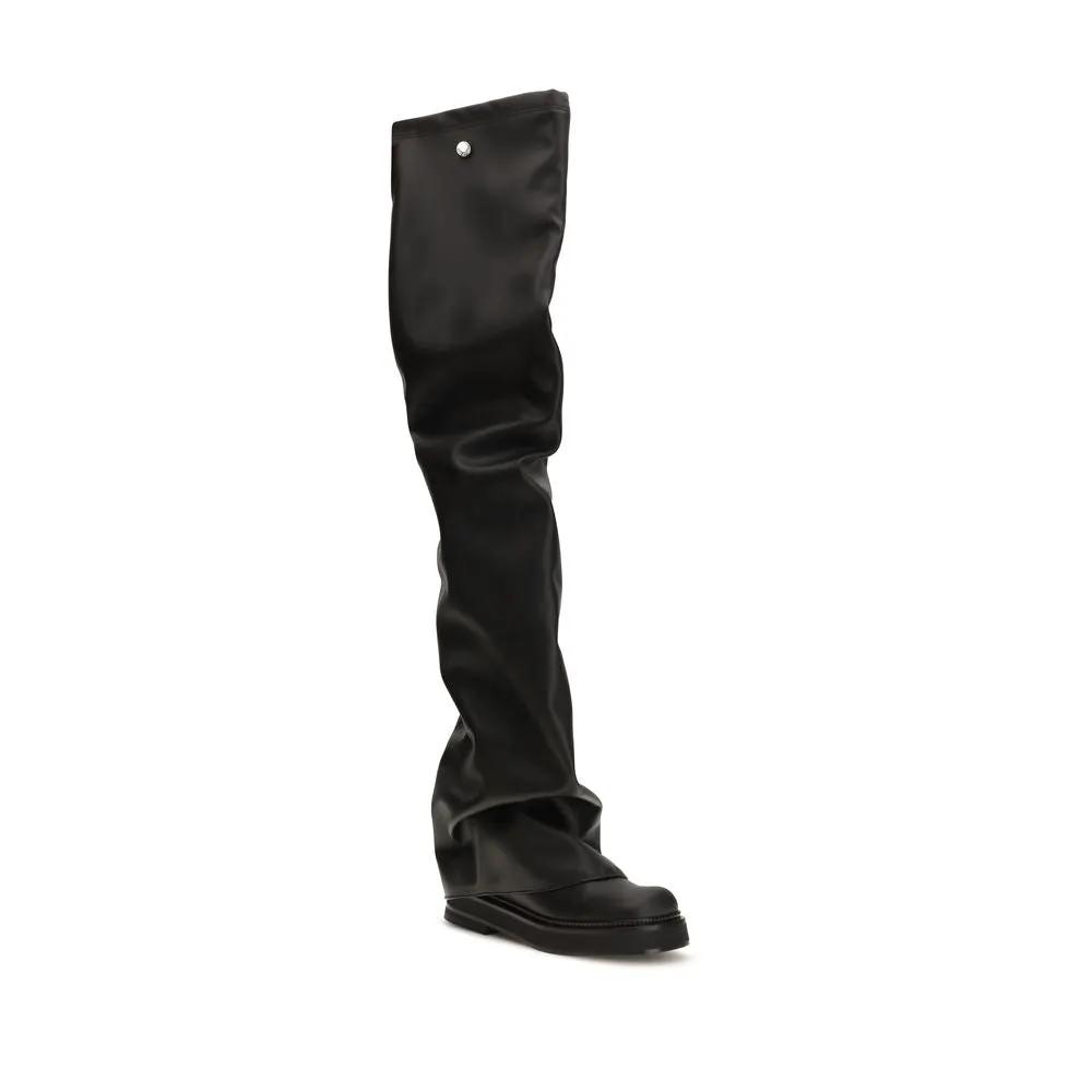 The Attico Black Polyurethane Over The Knee