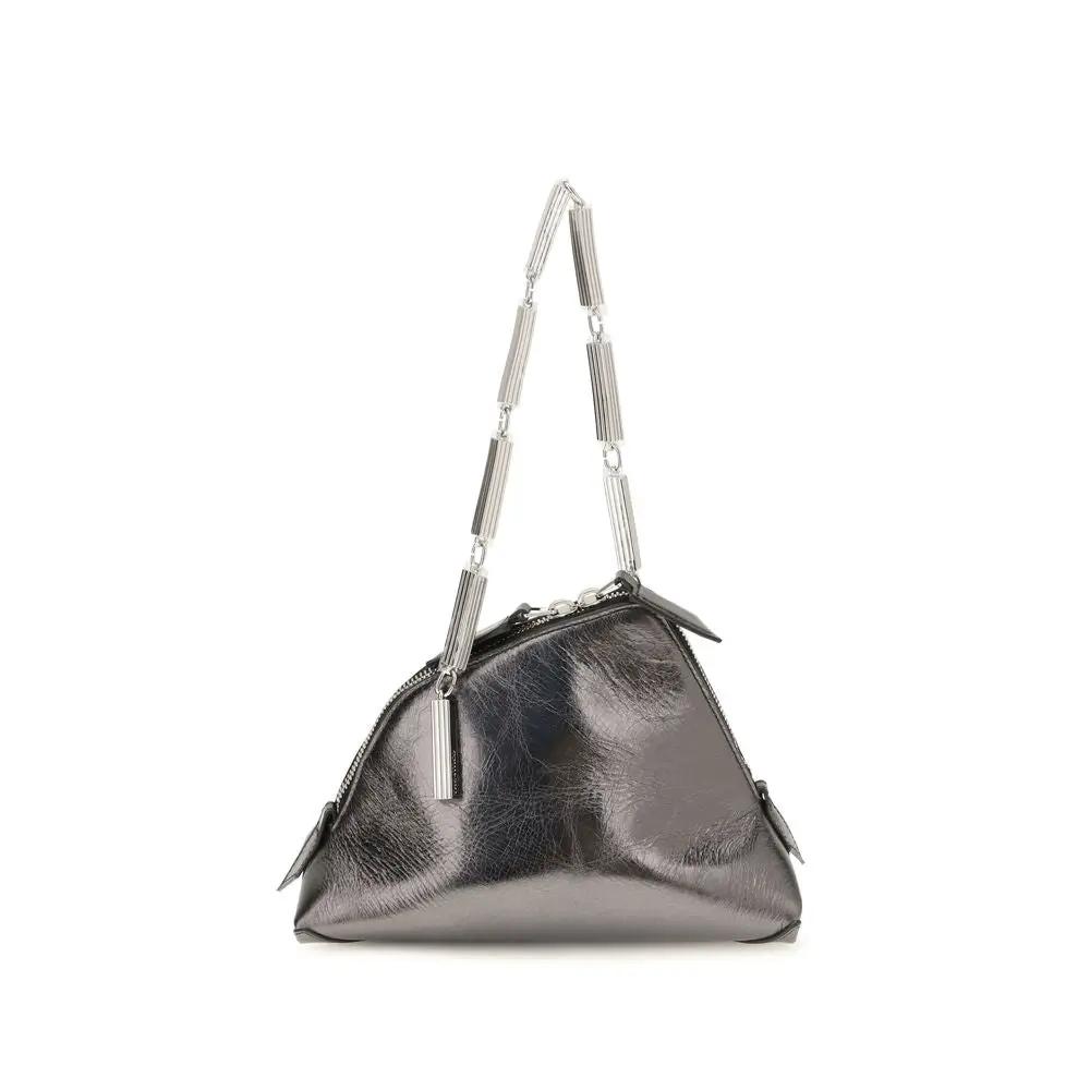 The Attico Silver Calf Leather Bos Taurus Handbag