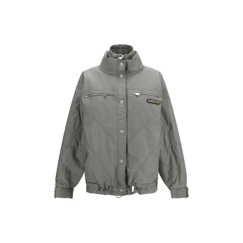 The Attico Gray Cotton Bomber