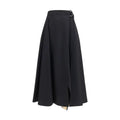 Burberry Black Wool Oves Aries Midi Skirt