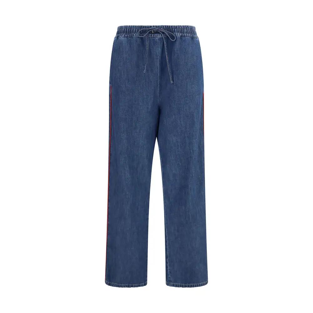 Valentino Garavani Blue Polyester Casual Pants