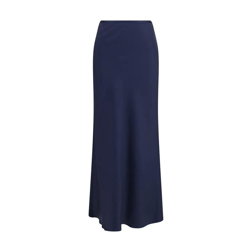 Loulou De Saison Blue Silk Long Skirt