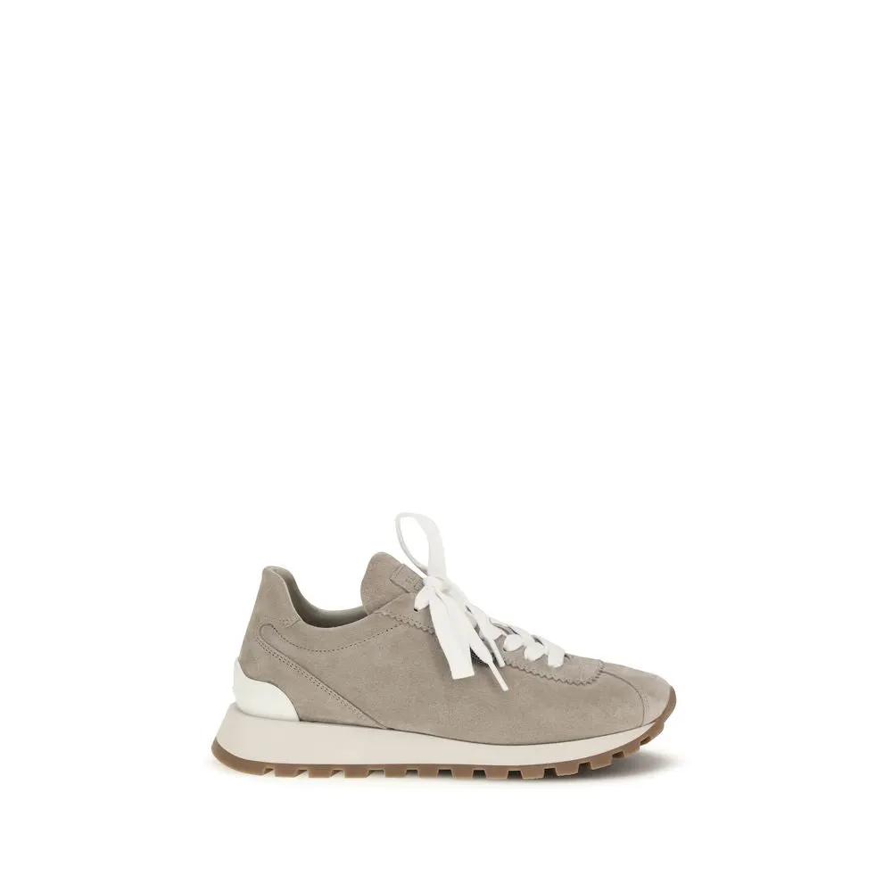 Baskets sportives Brunello Cucinelli en cuir de veau bleu (Bos Taurus)