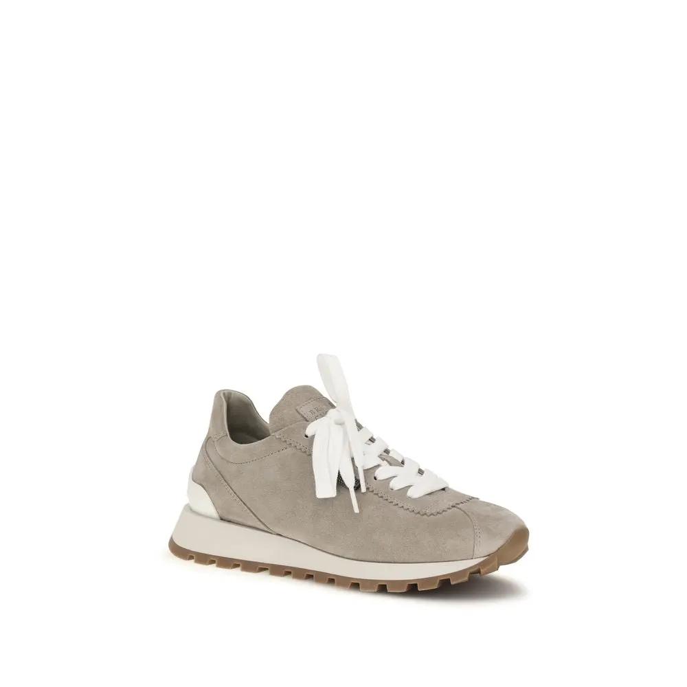 Baskets sportives Brunello Cucinelli en cuir de veau bleu (Bos Taurus)
