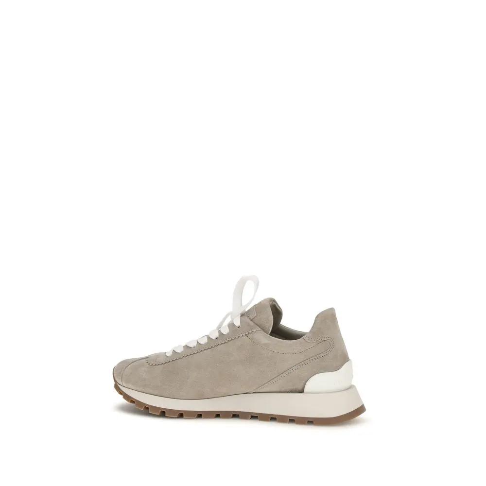 Baskets sportives Brunello Cucinelli en cuir de veau bleu (Bos Taurus)