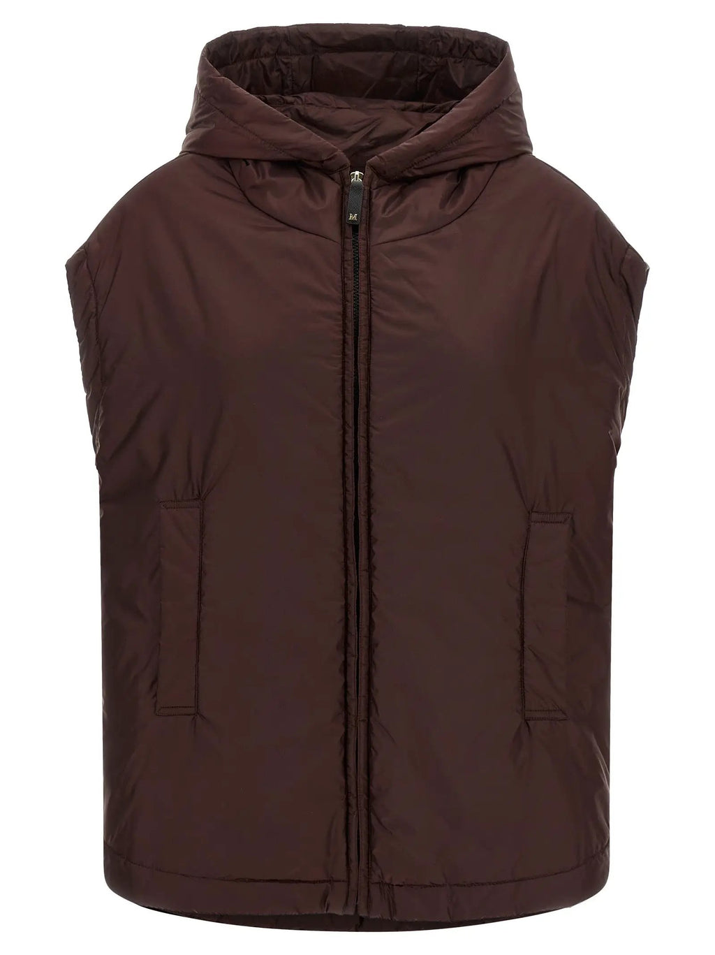 Max Mara Bordeaux Polyester Sleeveless Jacket
