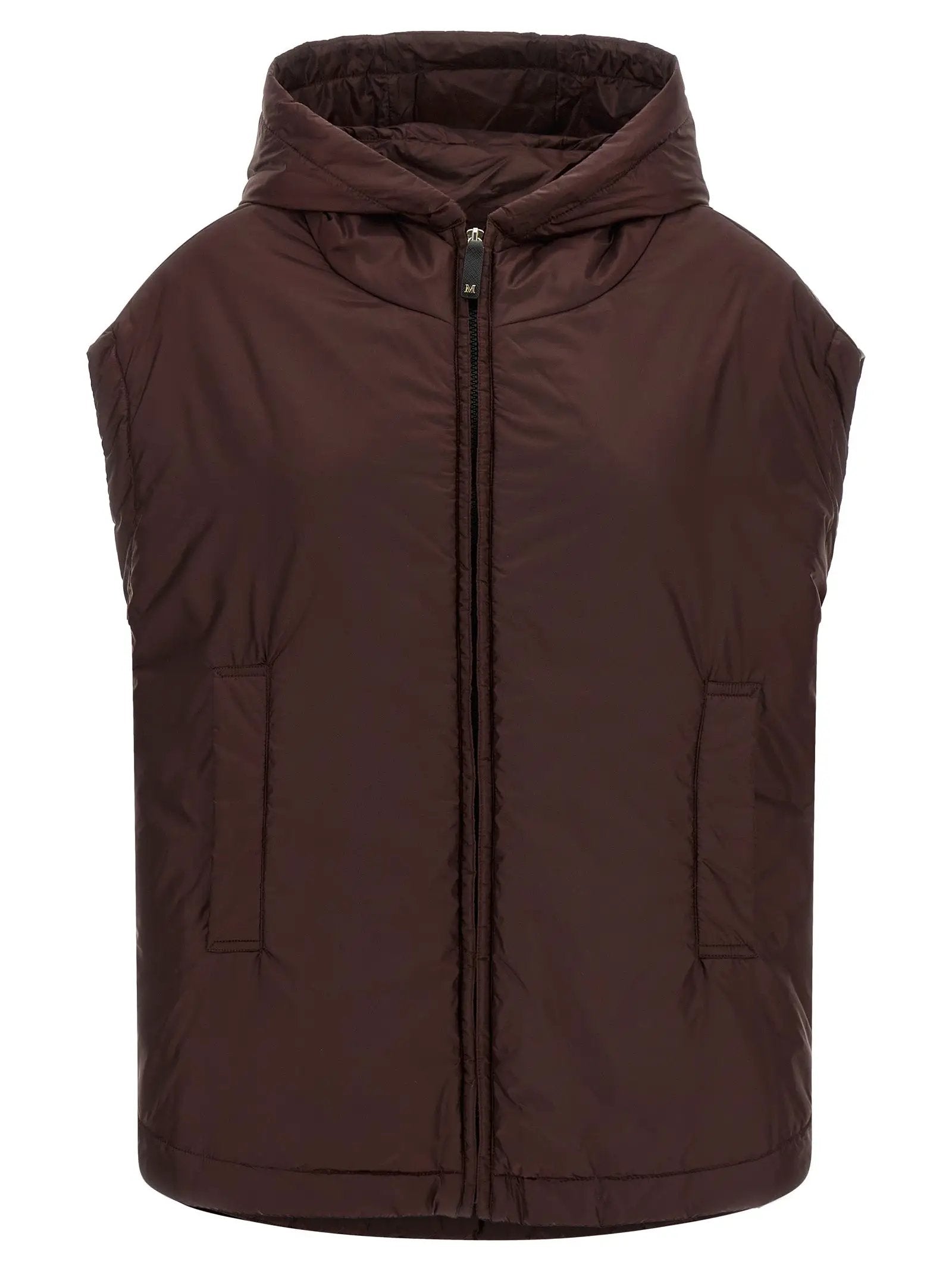 Max Mara Bordeaux Polyester Sleeveless Jacket