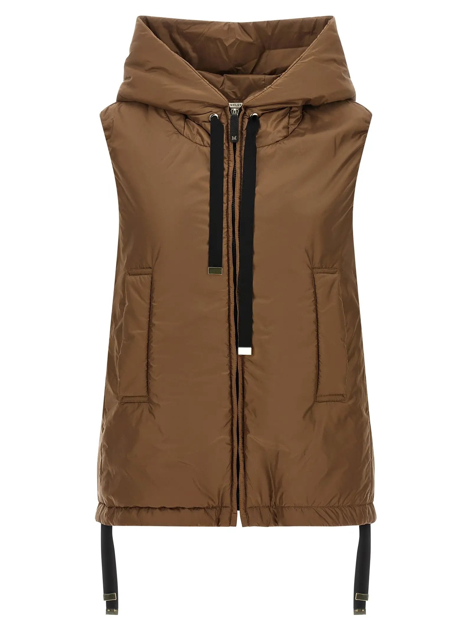 Max Mara Brown Polyester Sleeveless Jacket