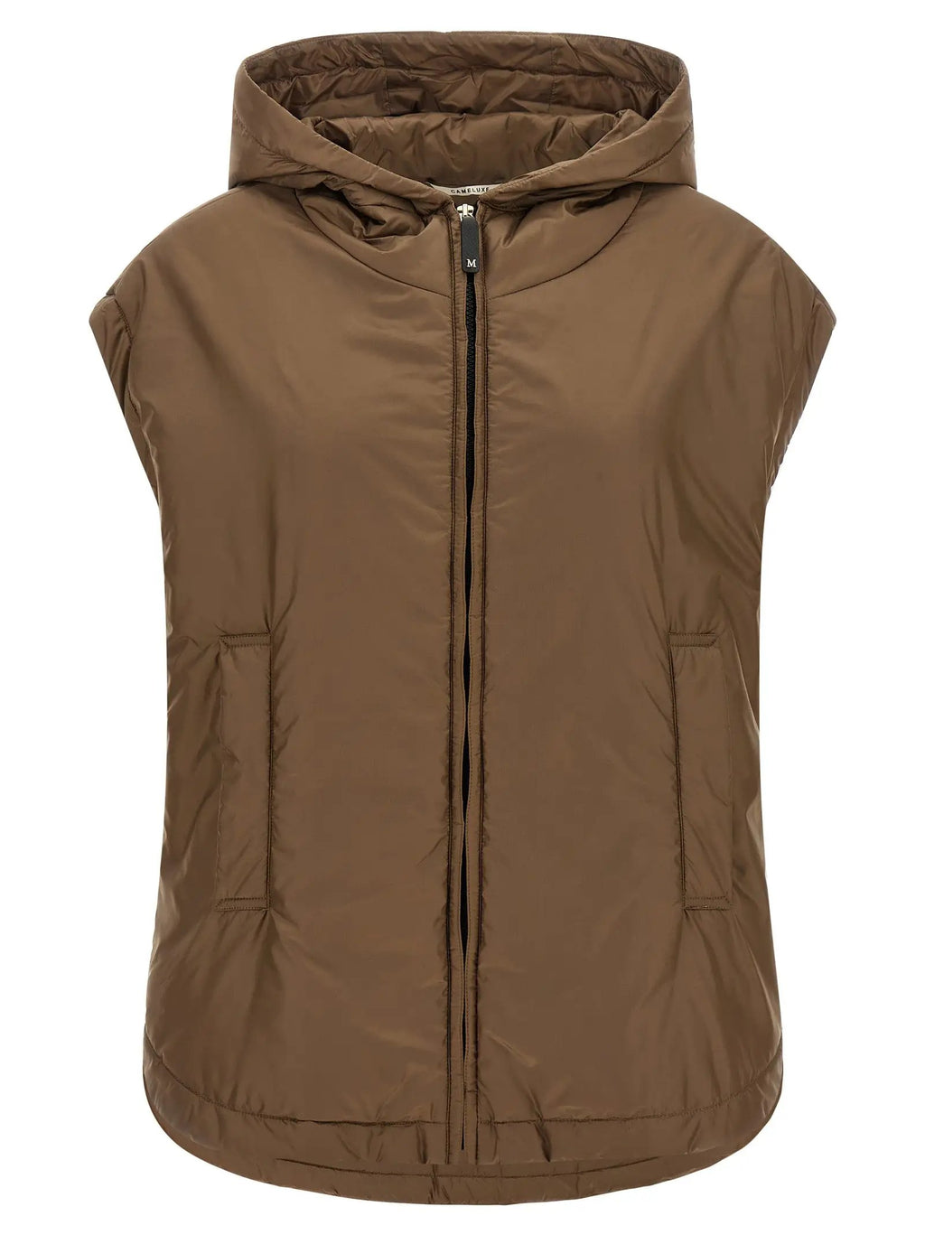 Max Mara Brown Polyester Sleeveless Jacket