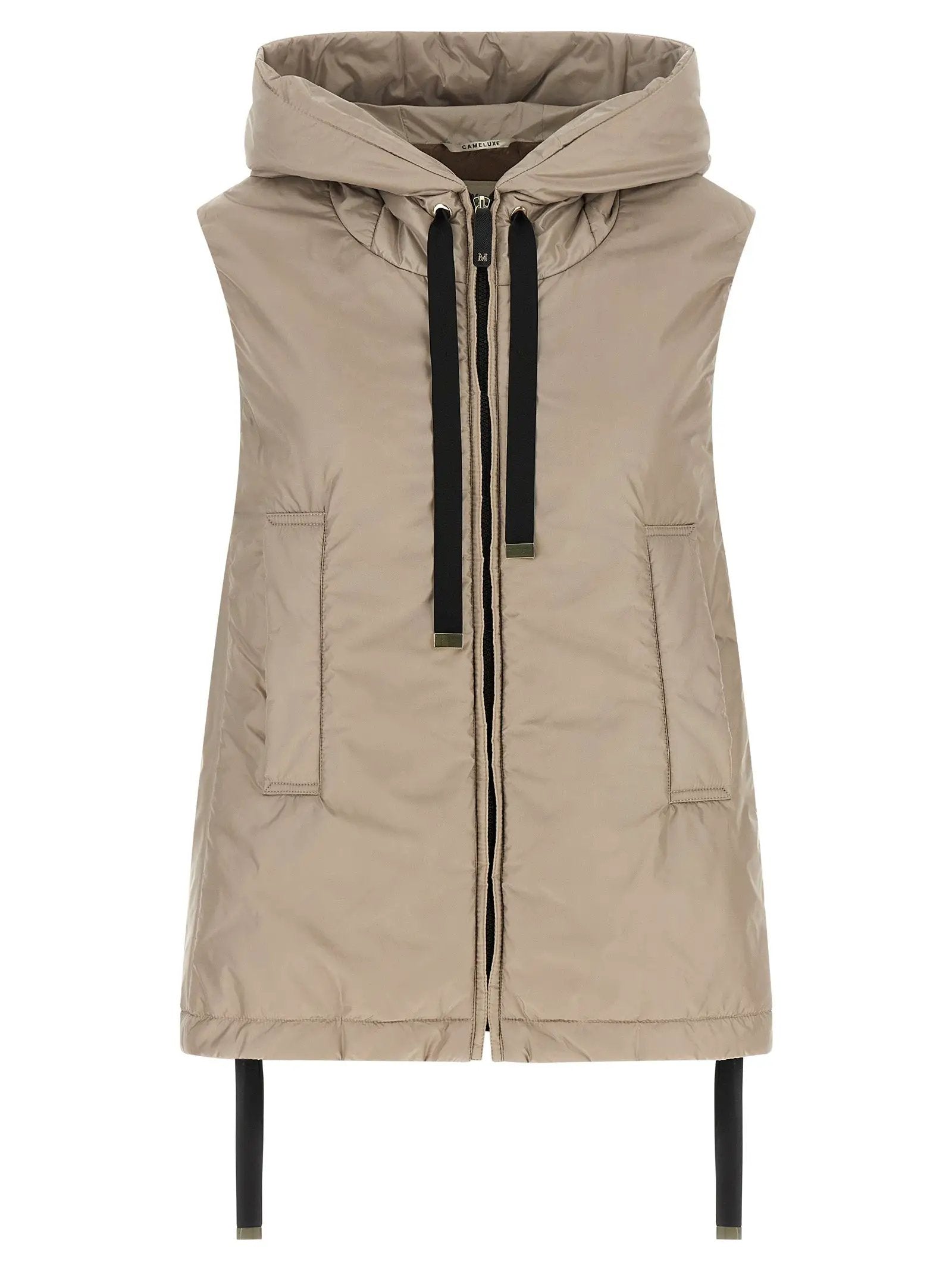 Max Mara Beige Polyester Sleeveless Jacket