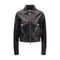 Versace Black Lamb Ovis Aries Aries Leather Jacket