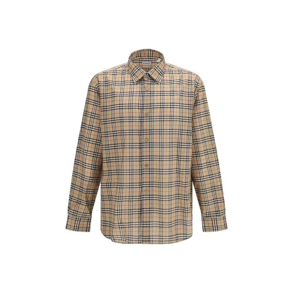 Chemise Burberry beige en coton à motifs