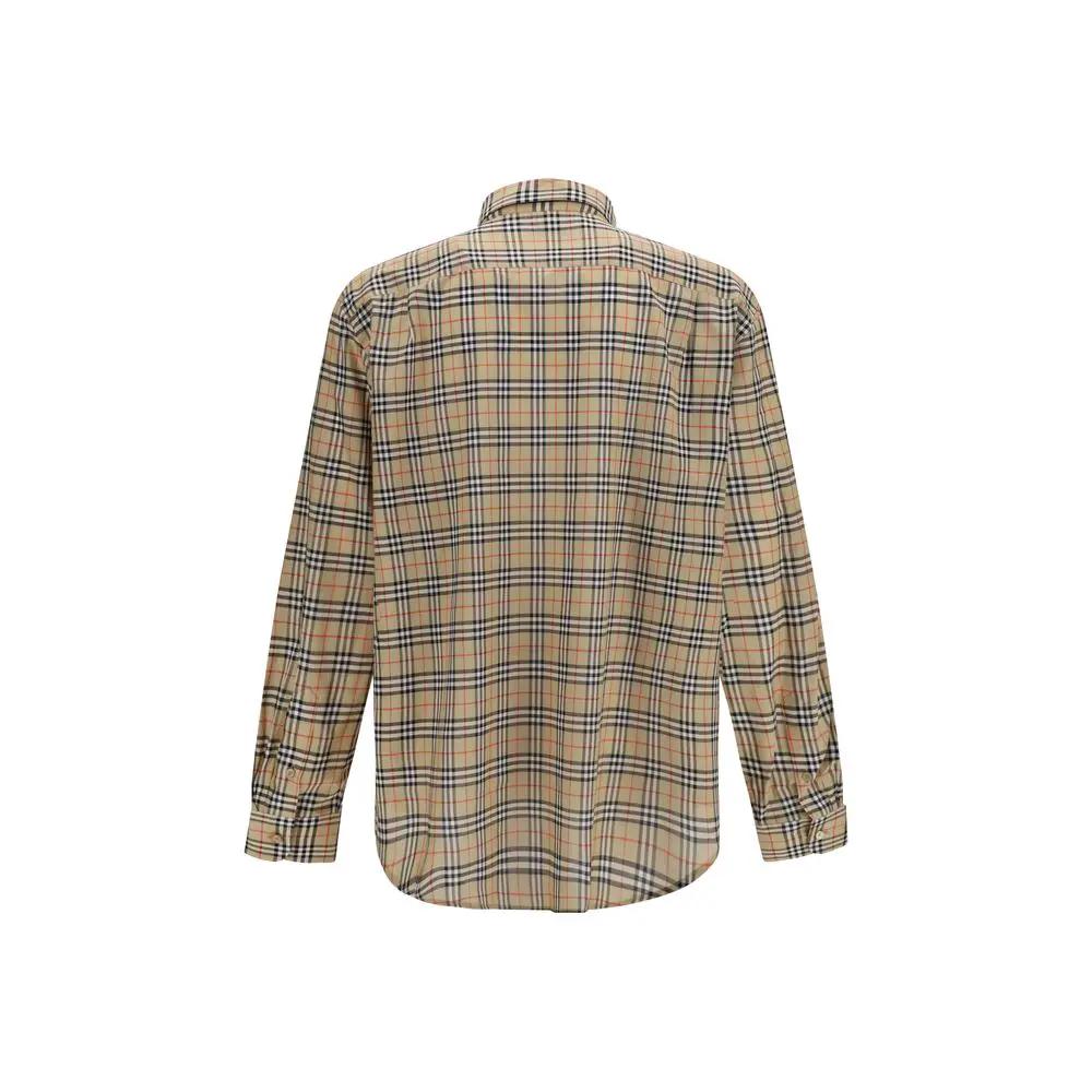 Chemise Burberry beige en coton à motifs