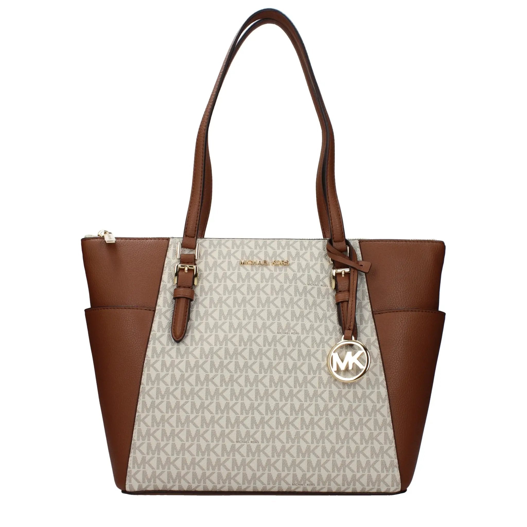 Sac bandoulière en cuir beige Michael Kors