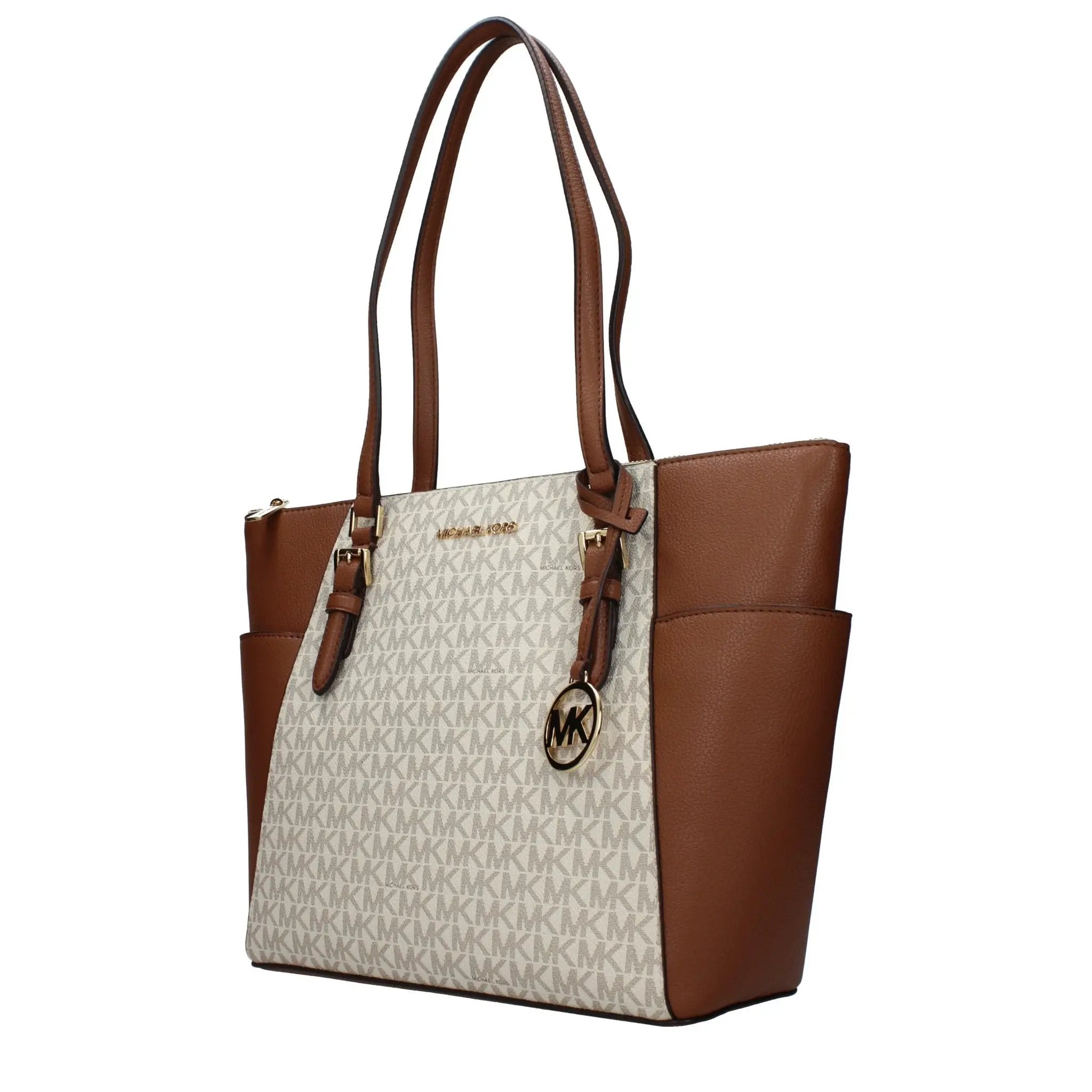 Sac bandoulière en cuir beige Michael Kors