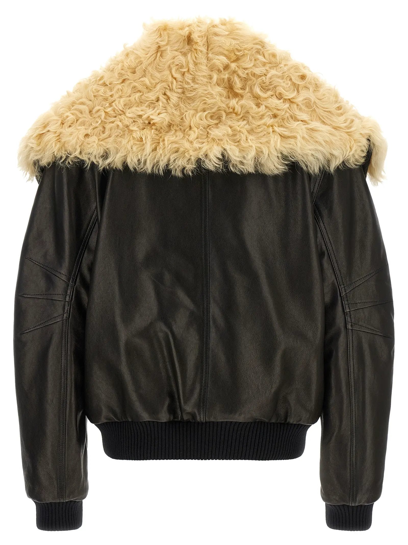 The Attico Black Lamb Leather Leather Jacket