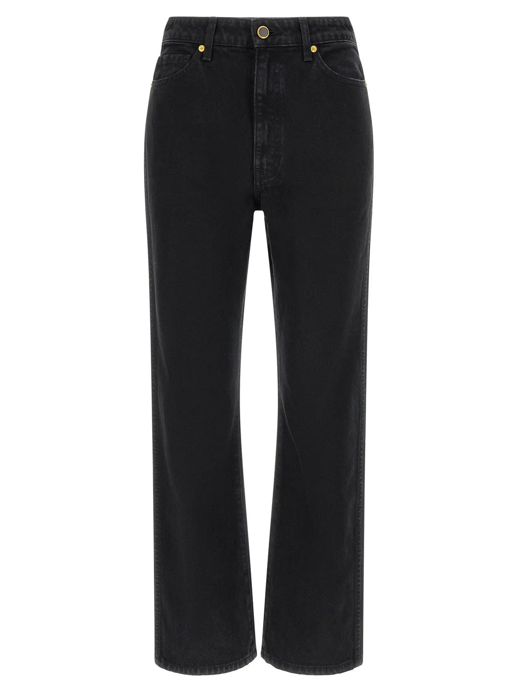 Khaite Black Cotton Flared Jeans