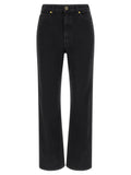 Khaite Black Cotton Flared Jeans