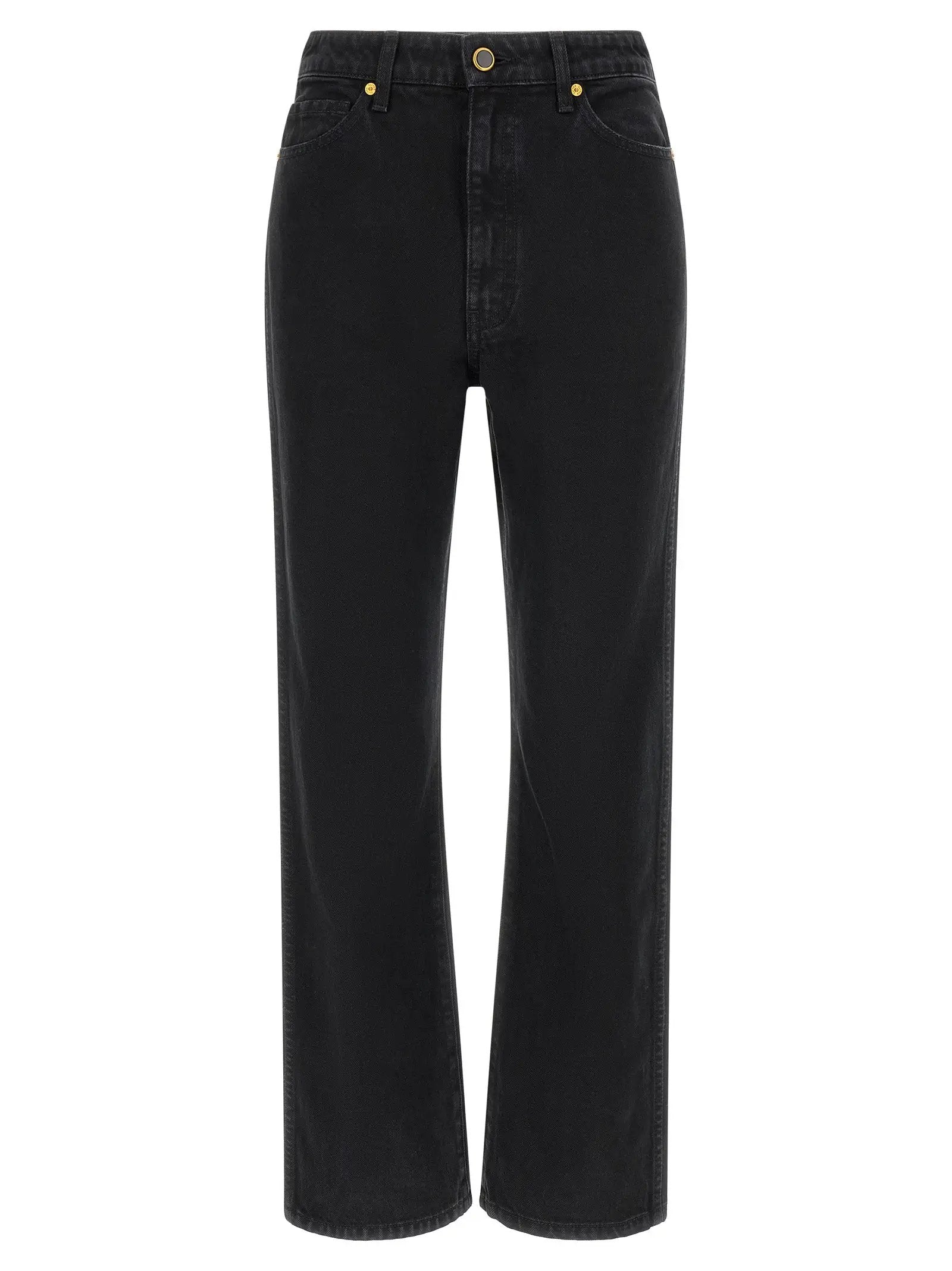 Khaite Black Cotton Flared Jeans