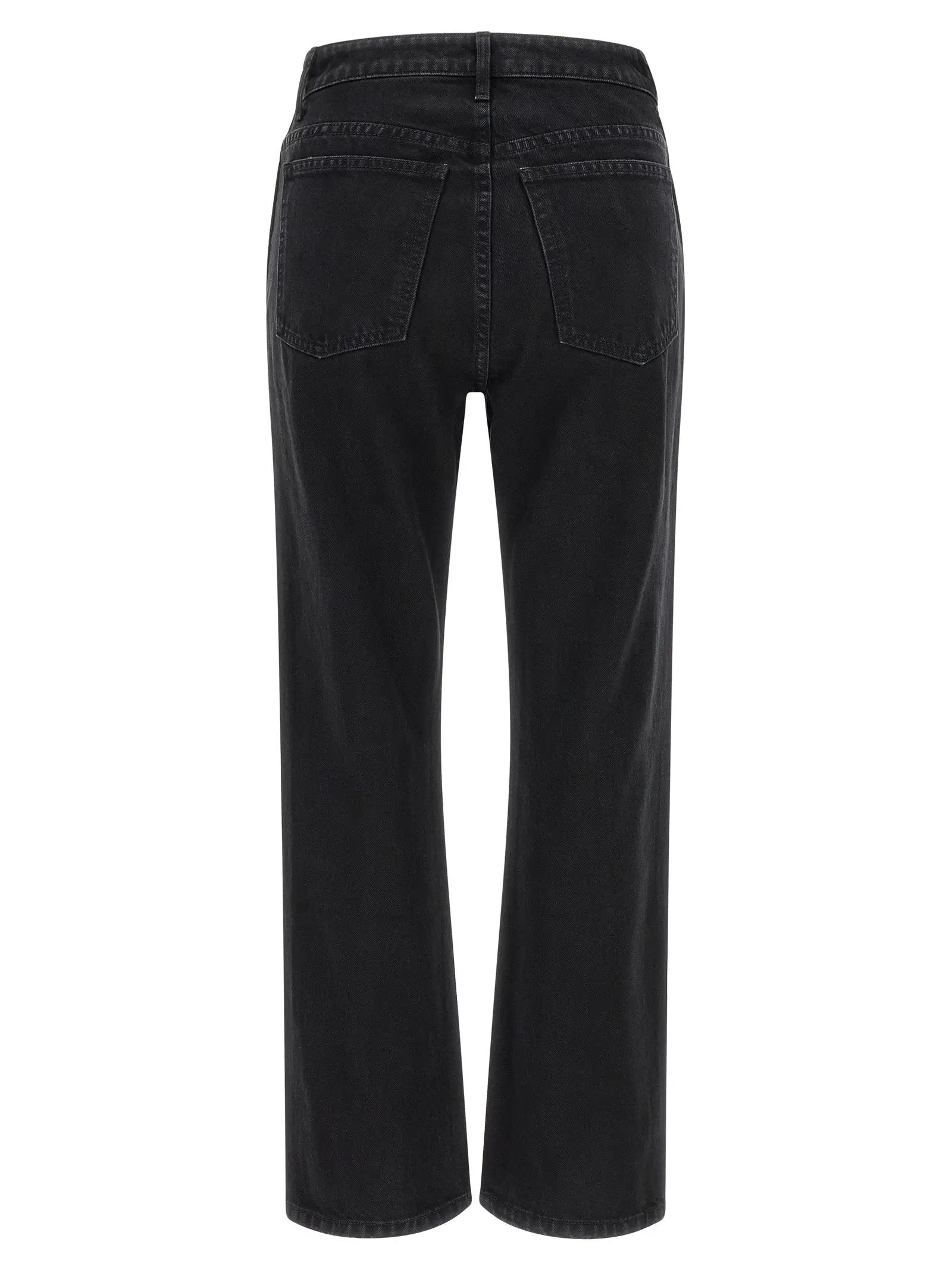 Khaite Black Cotton Flared Jeans