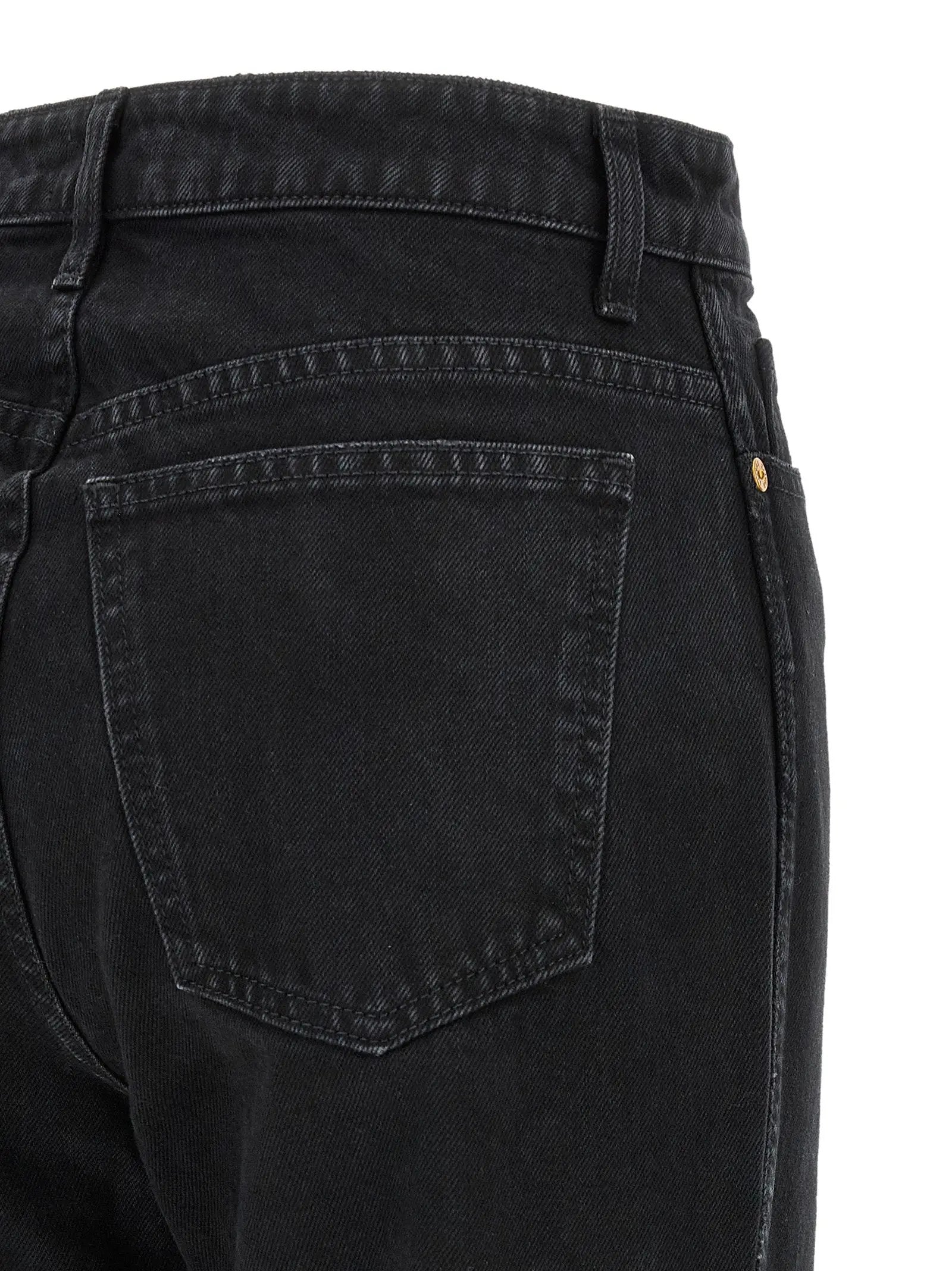 Khaite Black Cotton Flared Jeans