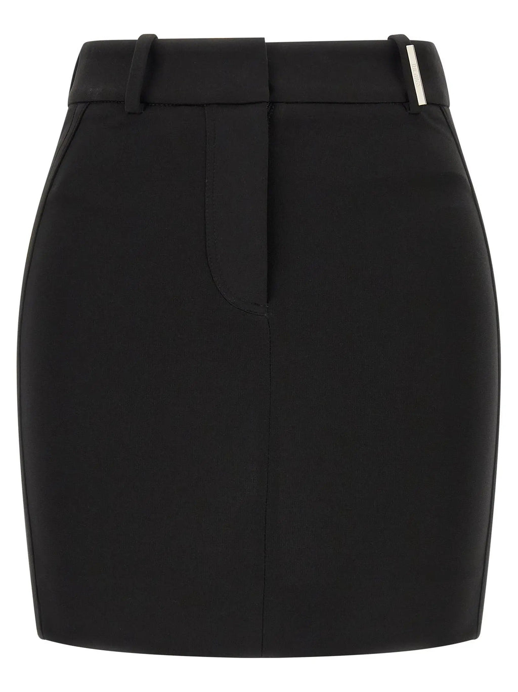 The Attico Black Viscose Long Skirt