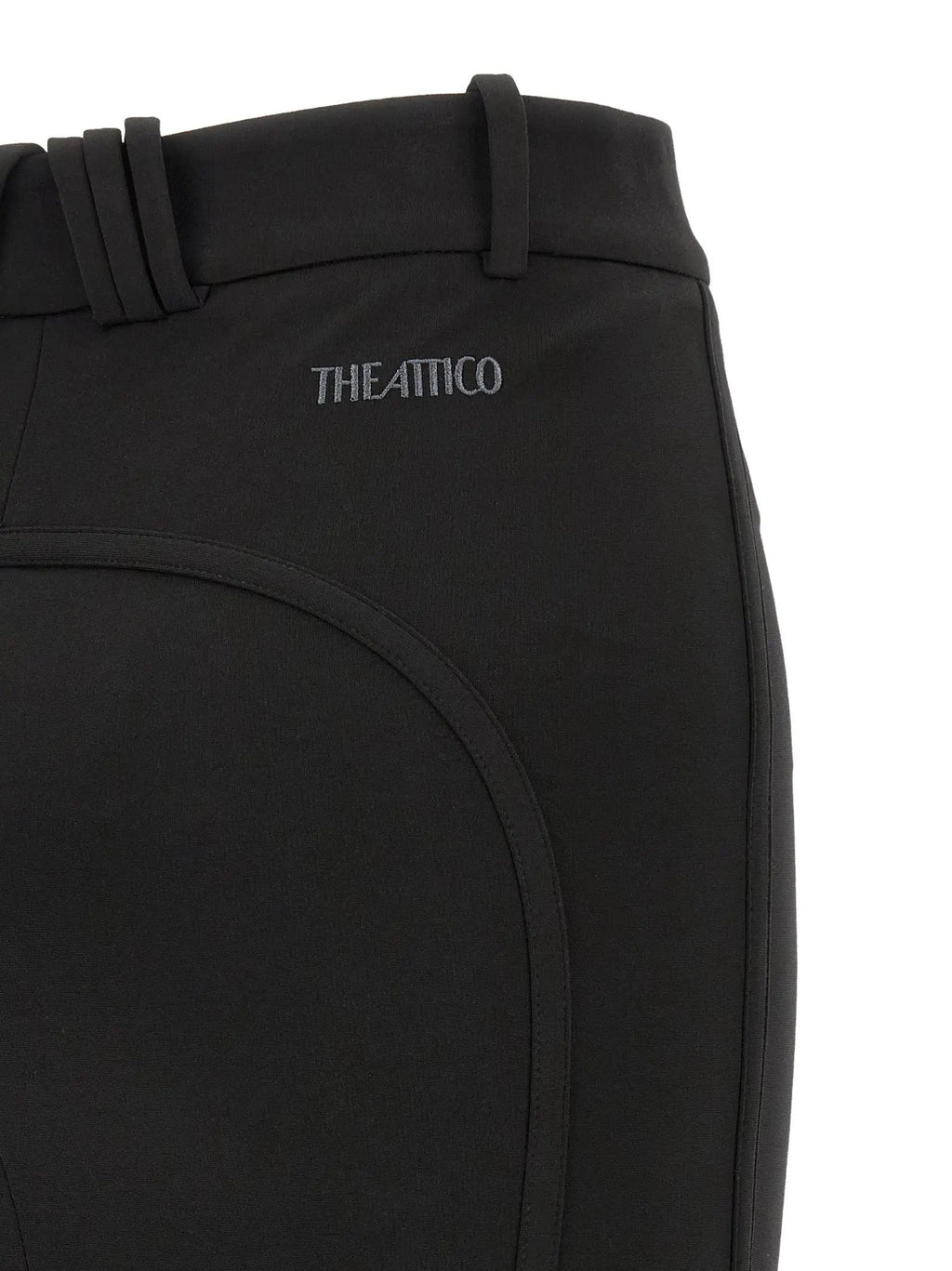 The Attico Black Viscose Long Skirt