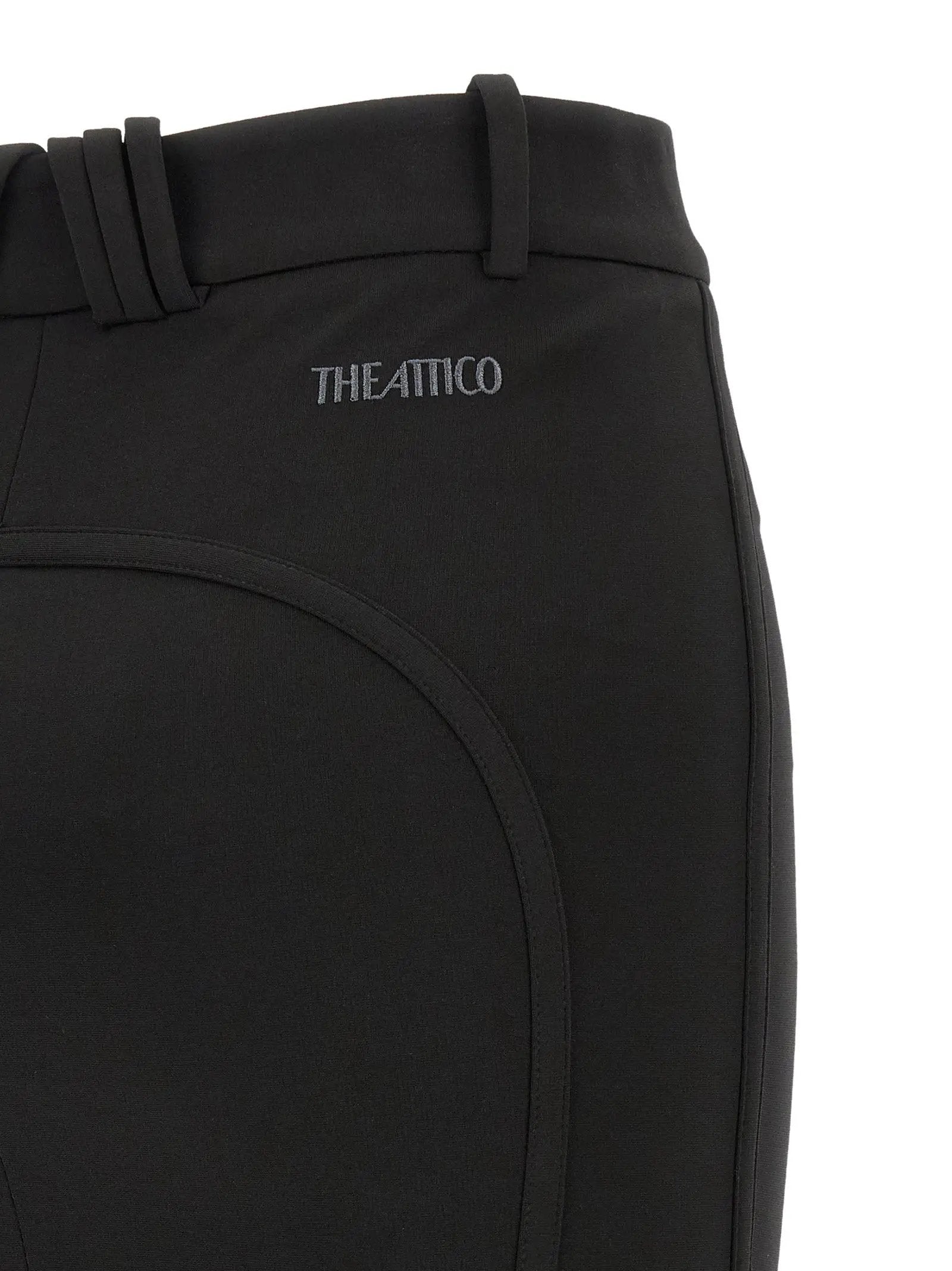 The Attico Black Viscose Long Skirt