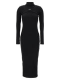 Off-White Black Cotton Midi Dress