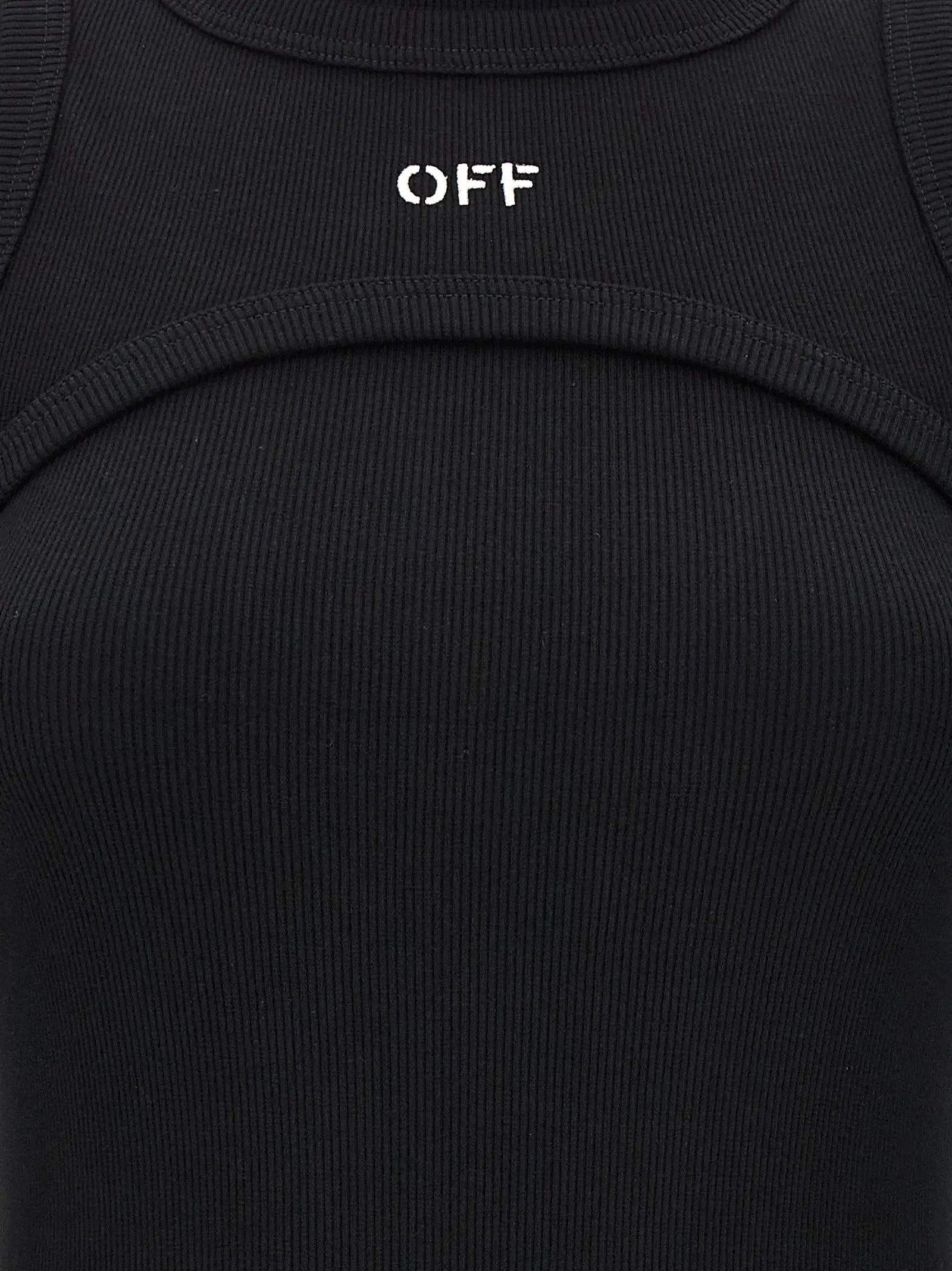 Off-White Black Cotton Midi Dress