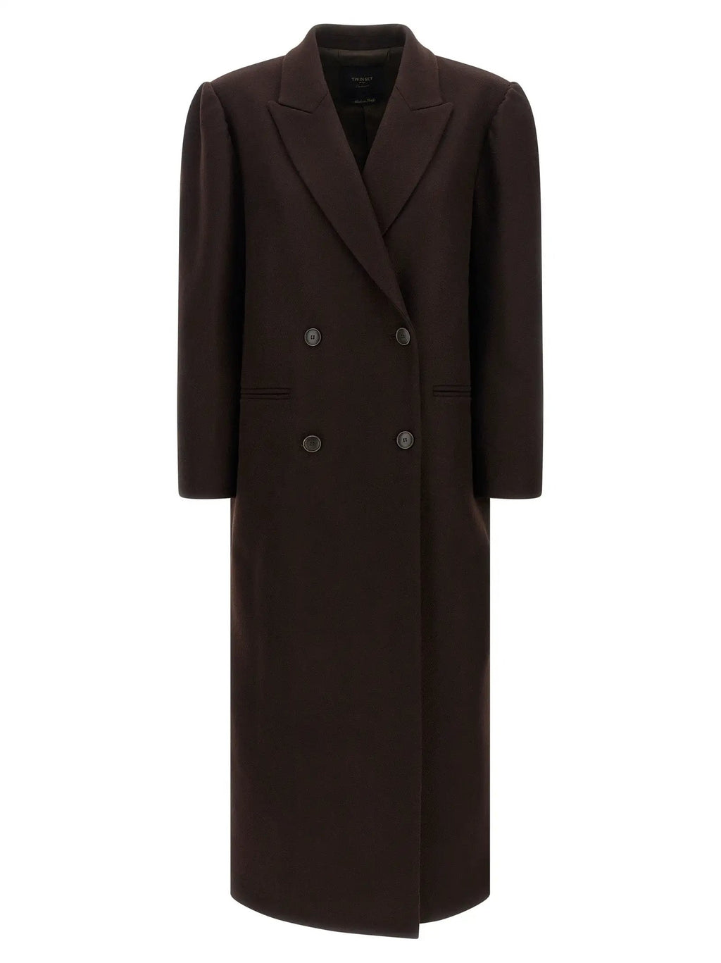 Twinset Brown Wool Coat