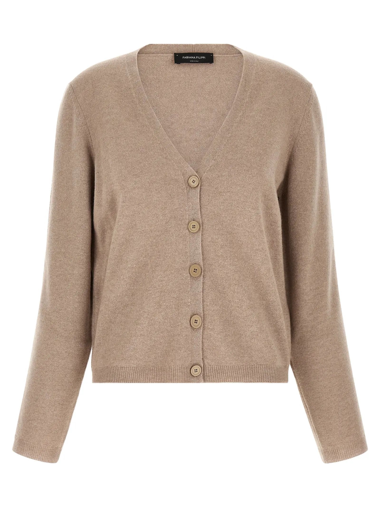 Fabiana Filippi Beige Virgin Wool Cardigan
