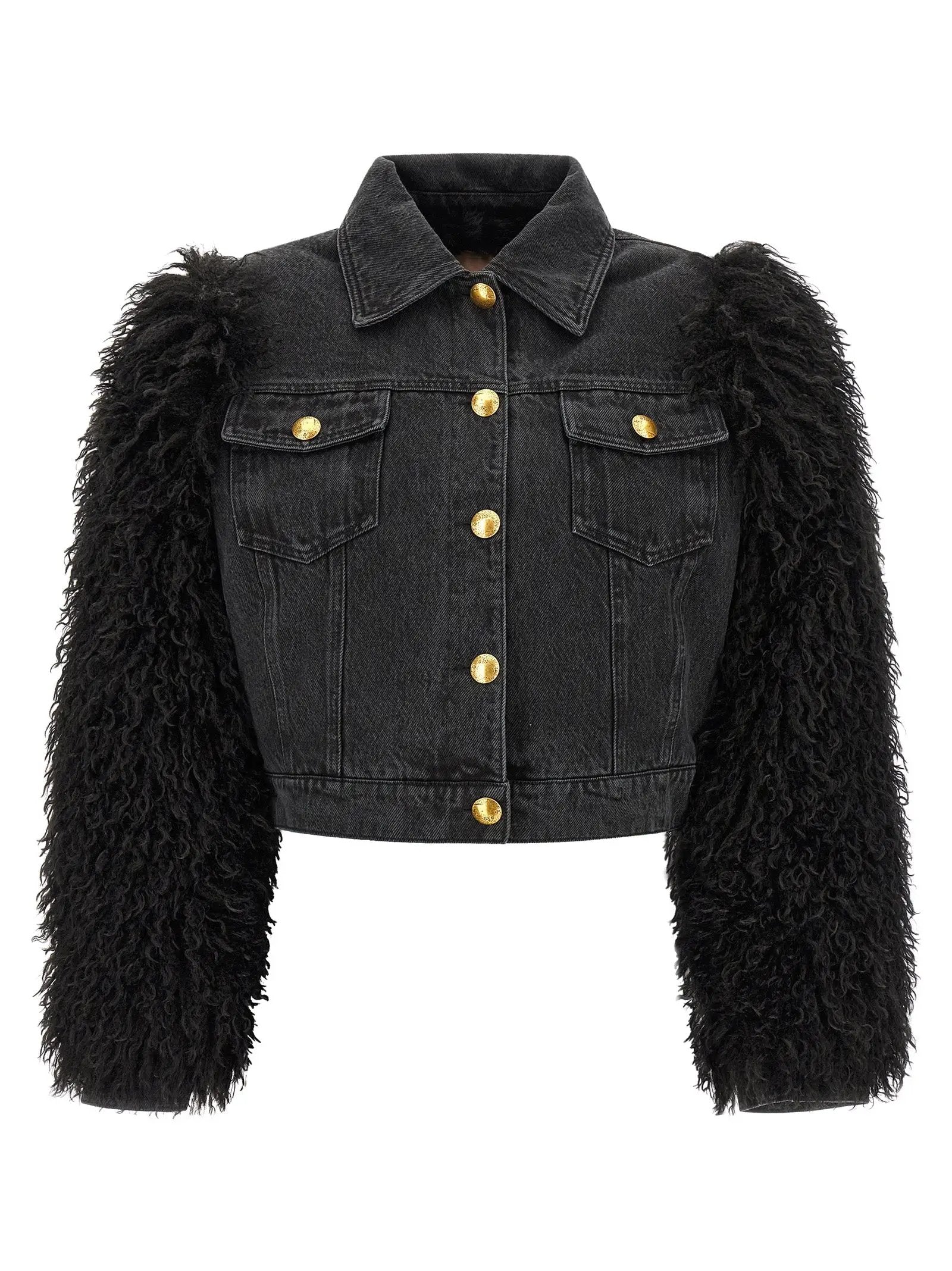 Twinset Black Cotton Denim Jacket
