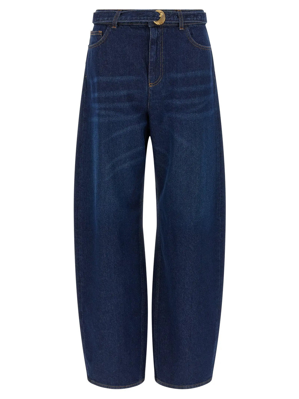 Twinset Blue Cotton High-Waisted Jean
