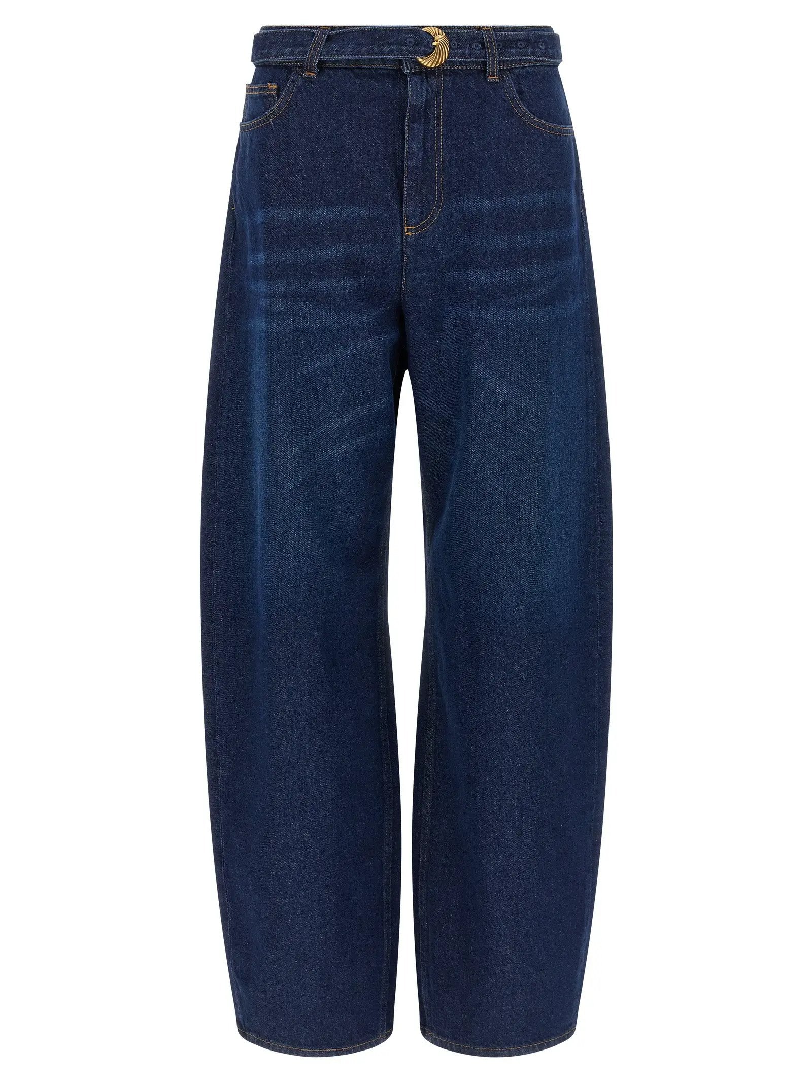 Twinset Blue Cotton High-Waisted Jean