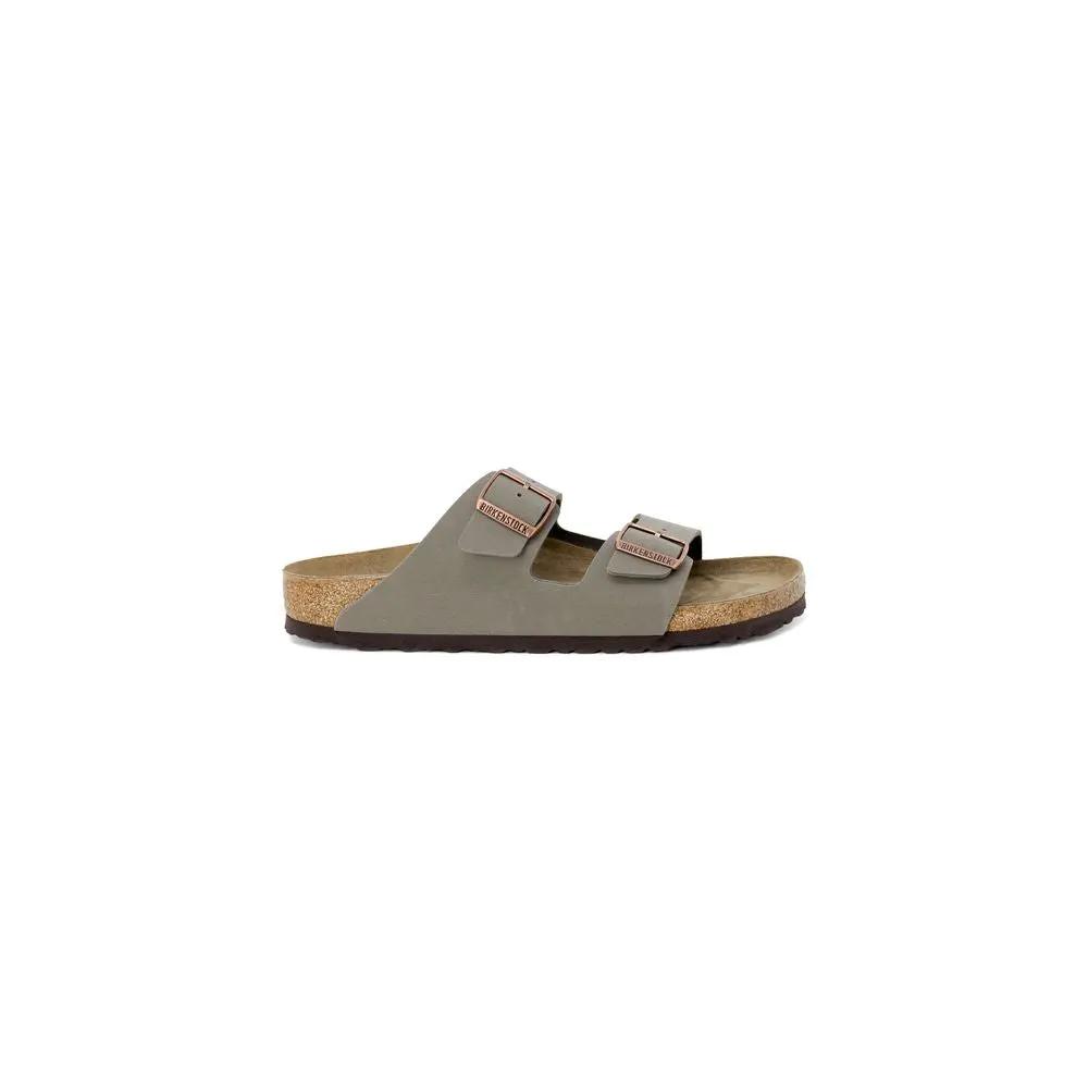 Birkenstock Gray Leather Flat Sandals