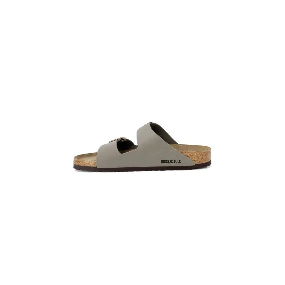 Birkenstock Gray Leather Flat Sandals