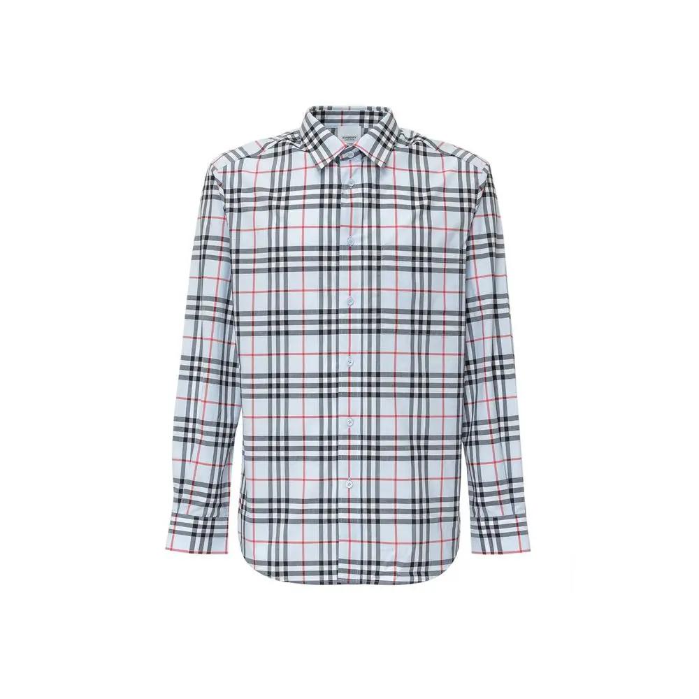 Burberry Blue Cotton Dress Shirt